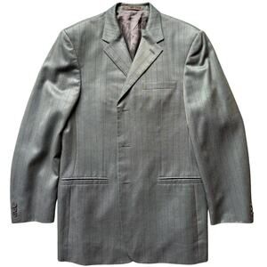 Versace Classic Vintage Wool Silk Brown Stripe Blazer Sport Coat 42